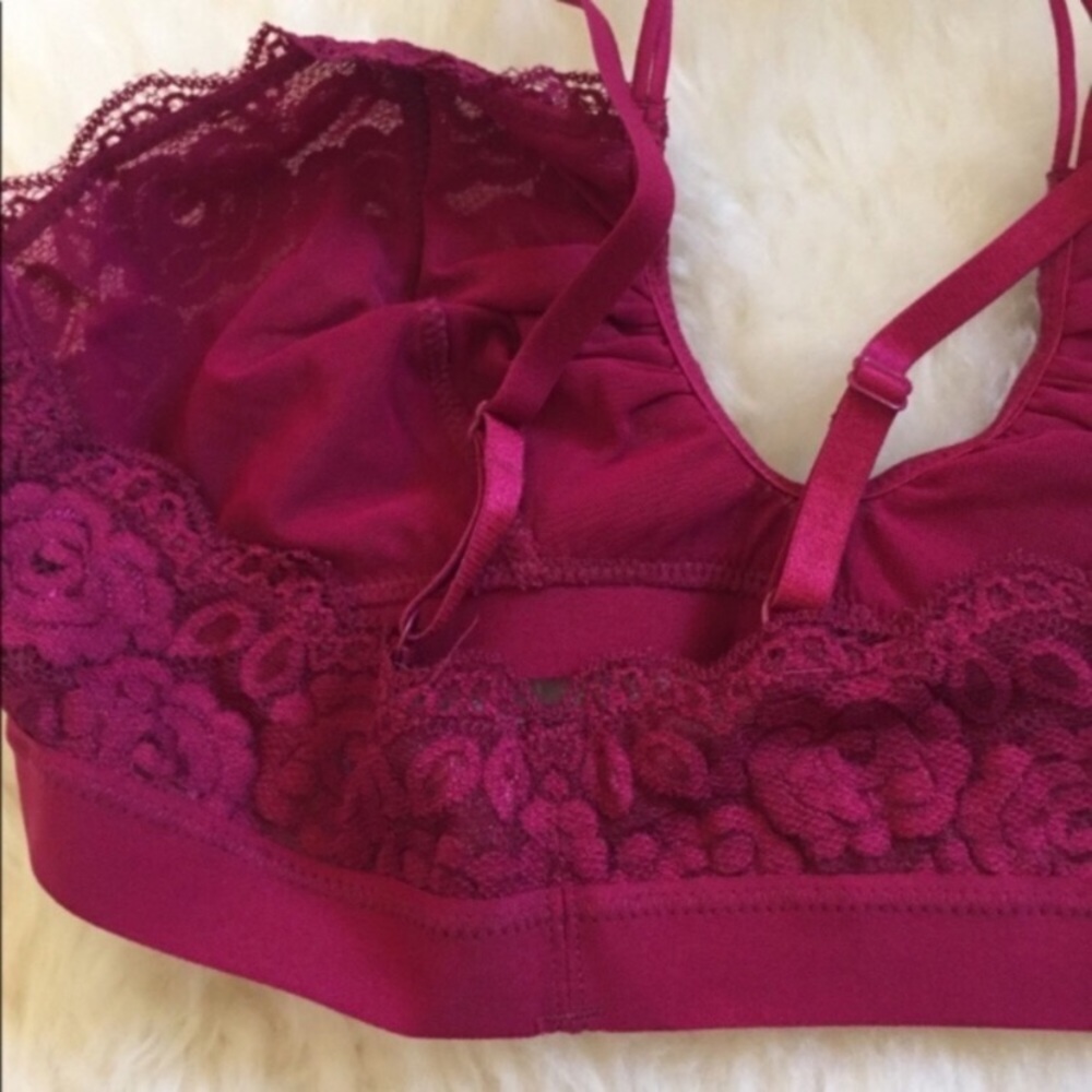 Free People Raspberry Lace Racer Back Bralette - Picture 6 of 8